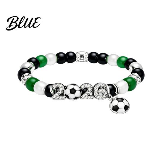 Daily Wear Bracelet 2026 Soccer Game Themed Sparkling Rhinestones Inlaid