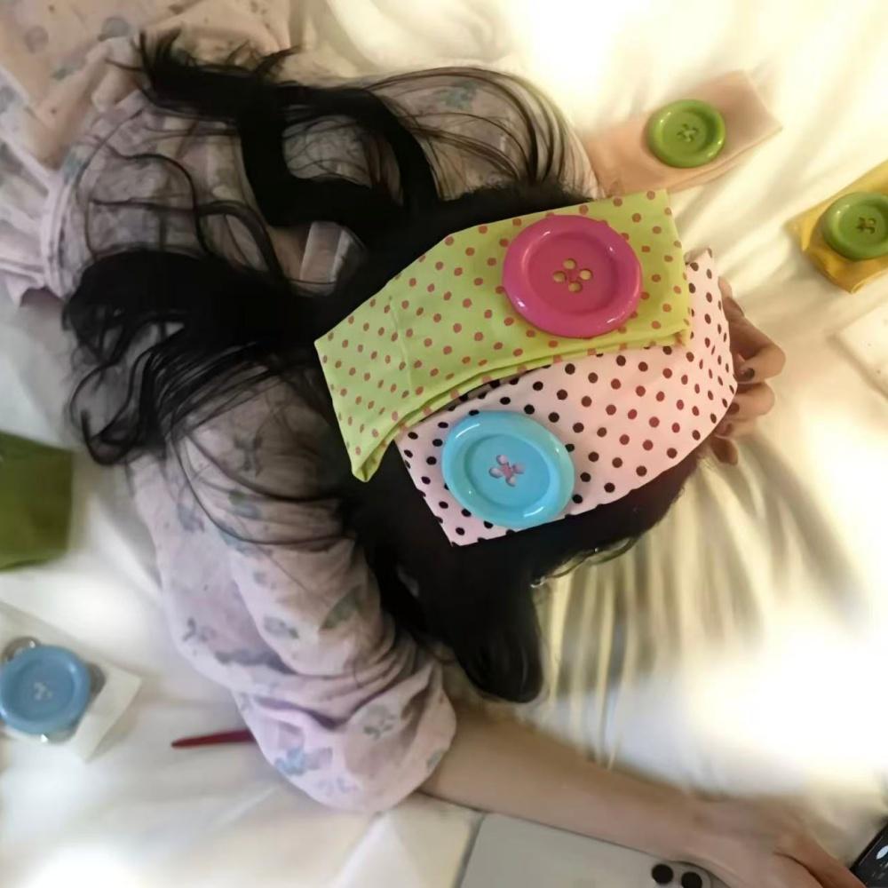 Y2K Subculture Large button polka dot headband photography dressing yoga Going out on the Street INS decoration accessories