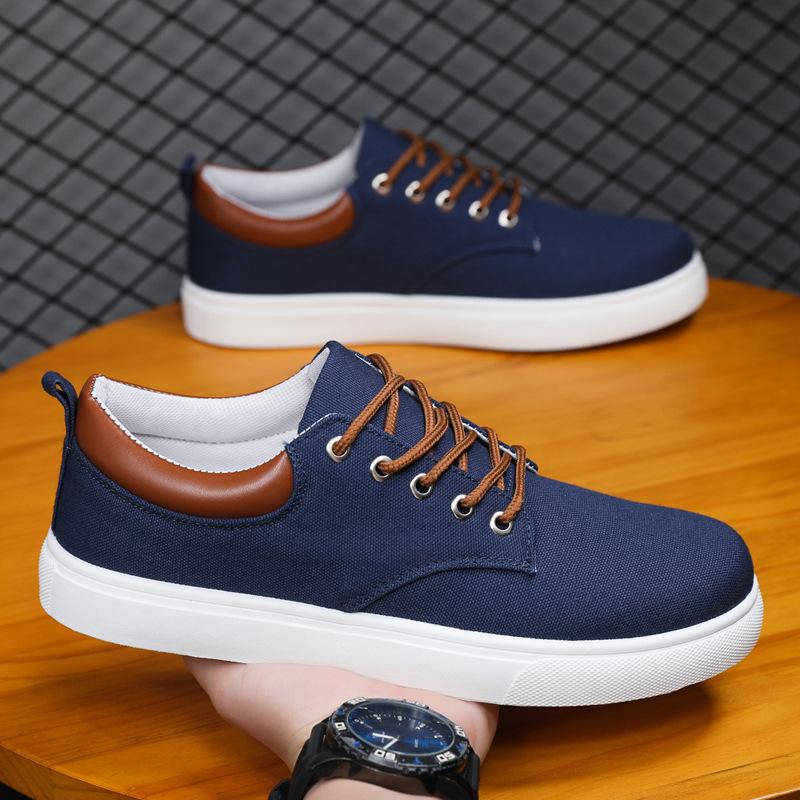 Fashion Canvas Men's Sneakers Black Lace Up Sping Shoes 2025 Classic Casual Vulcanized Shoes Size 46 Mens Spring Sport Shoes