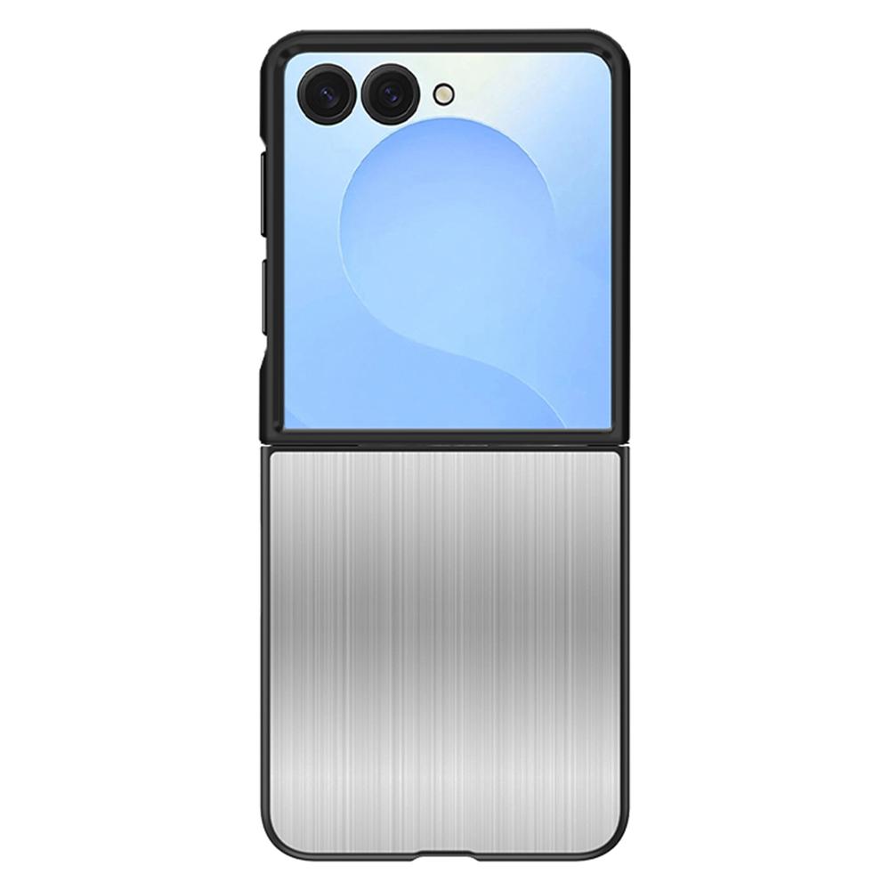 

For Samsung Galaxy Z Flip7 5G Case Protective Stainless Steel+PC Phone Cover Silver
