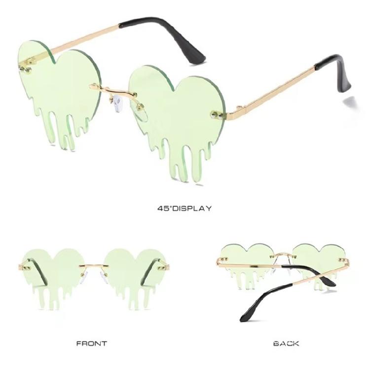 Modern Heart Shape Sunglasses For Ladies And Teens Frameless Eyeglasses For Photo Props And Costume Accessories
