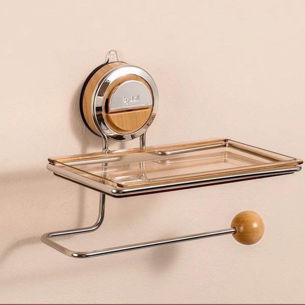 Punch-free Roll Paper Dispenser Wall Mounted Toilet Tissue Hanger Paper Towel Holder  Household