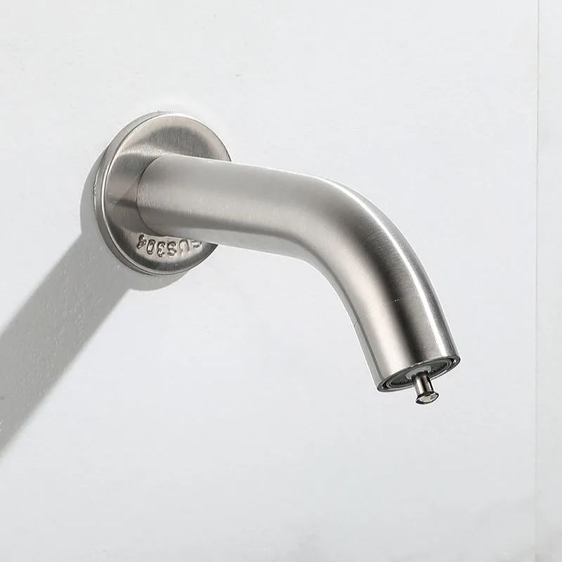 Bathroom Faucet Wall Mounted Sink Faucets Stainless Steel Cold Water Tap Touch Press Bathroom Basin Faucets Toilet Saving Tap