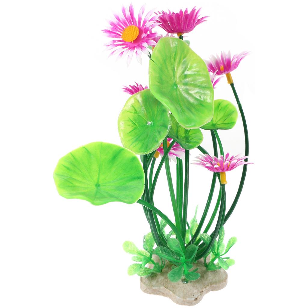 Artificial Lotus Aquarium Decoration Small Fish Tank Lotus Flower Lifelike Plastic Plant Landscape Ornament Realistic Fish Tank