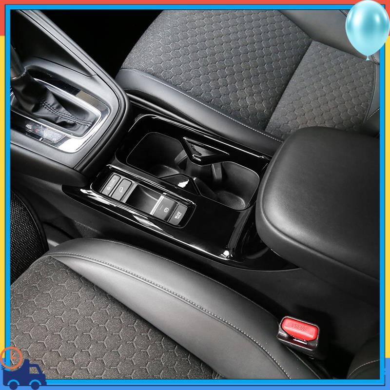 A90Q-Car Center Console Water Cup Holder Decoration Cover Trim Stickers For Honda HRV HR-V Vezel - Glossy Black LHD Glossy Black