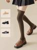 Women's Thigh High Stockings Trendy Casual Over The Knee Long Socks Lolita Thermal Vertical Thicke Socks Female Tube Leggings