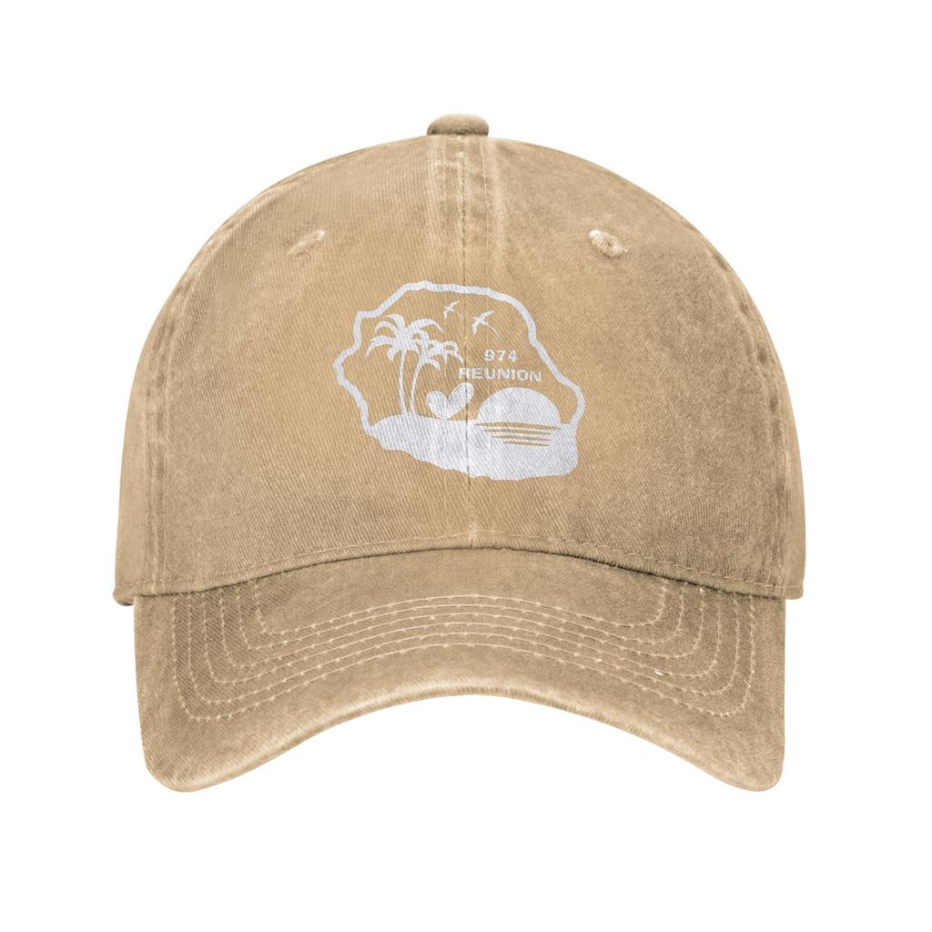974 Reunion Island Denim Fabric Cap Casual Baseball Caps Adjustable Hat Summer Unisex Baseball Hats