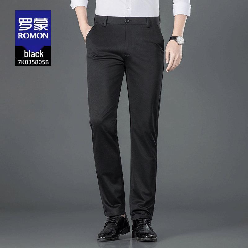 ROMON Men's Elastic Wrinkle-Free Business Casual Cargo Pants