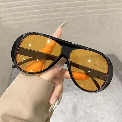 Retro Large Frame Sunglasses For Women Europe And America Skinny Toad Glasses Trendy Sun Glasses For Men Sunshade Party Eyewear