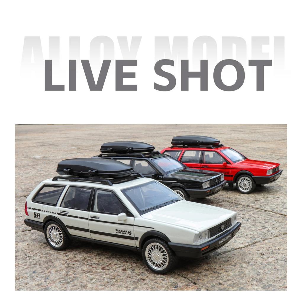 1/32 VolksWagenwerk Santana Wagon Alloy Metal Diecast Model Car Sound & Light Pull Back Classic Simulation Collection Hobby Gift