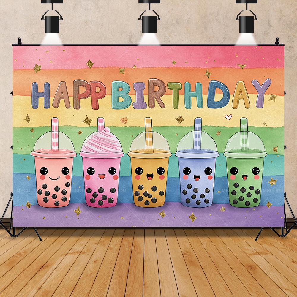 Фруктовое мороженое с молочным чаем тематический фон настраиваемый украшение для детского дня рождения макет для детского праздника (baby shower) фоновые реквизиты
