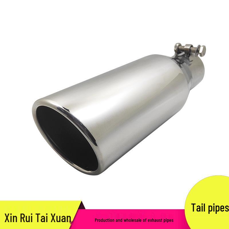 Silver Stainless Steel Car Exhaust Muffler Tailpipe (6.4cm Diameter)