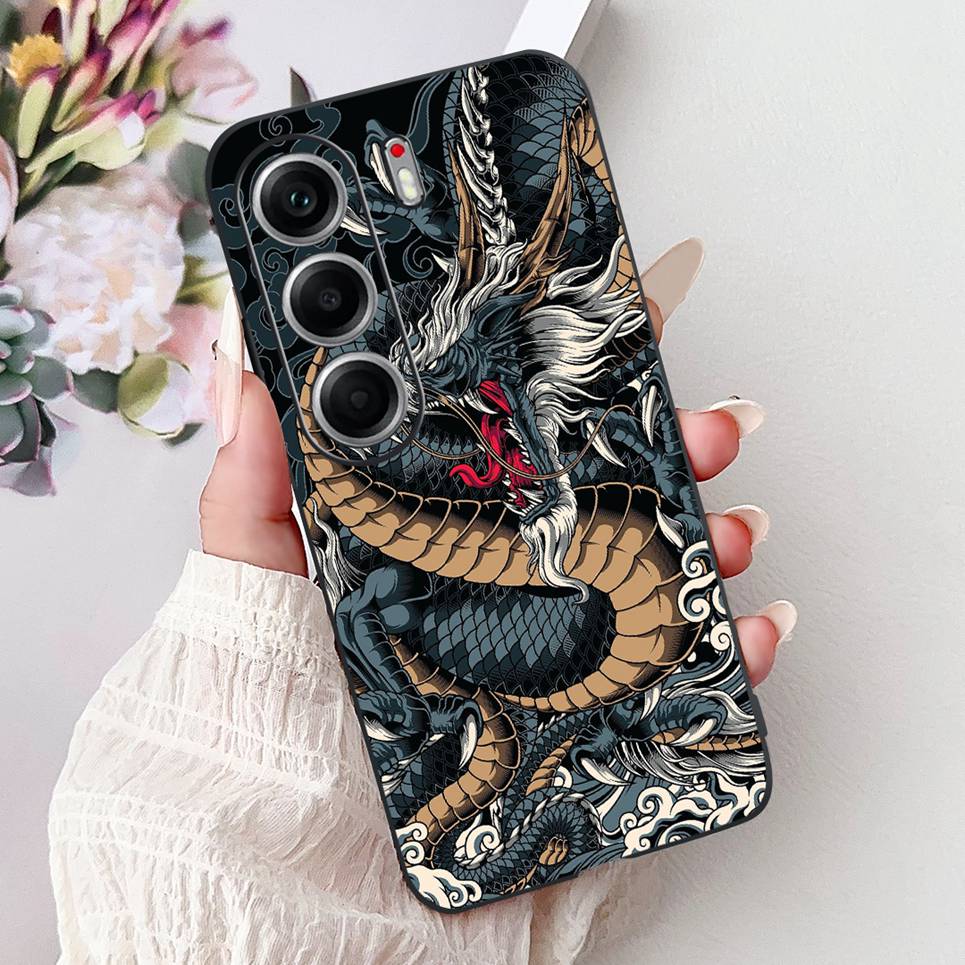 Cool Dragon Lion Tiger Cartoon Pattern Casing For Tecno Camon 40 Pro 5G CM7 Case Camon40 40Pro 5G 6.78" Soft Silicone Back Cover
