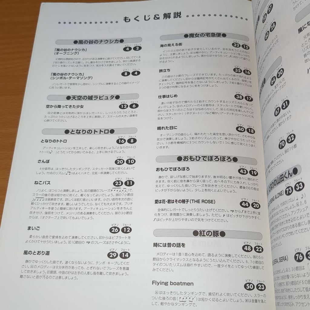 [USED] Beautiful Flute Repertoire Studio Ghibli Works Collection Revised Edition Nausicaä of the Valley of the Wind