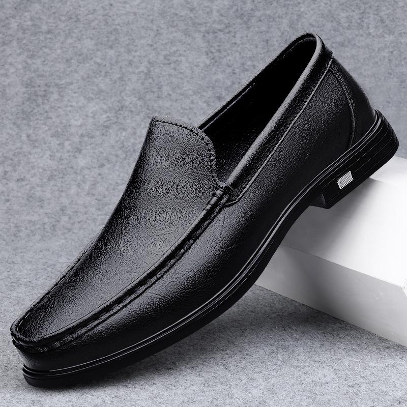 

Весенние мужские мокасины из натуральной кожи, удобные повседневные туфли без застежек для вождения на низком каблуке, деловые туфли для свиданий с мягкой подошвой 46 чёрный