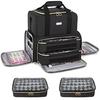 Two-Tier Nail Polish Storage Case, Holds 80 Bottles (15ml) and a Nail Lamp, Perfect for Gel Nails, Black
