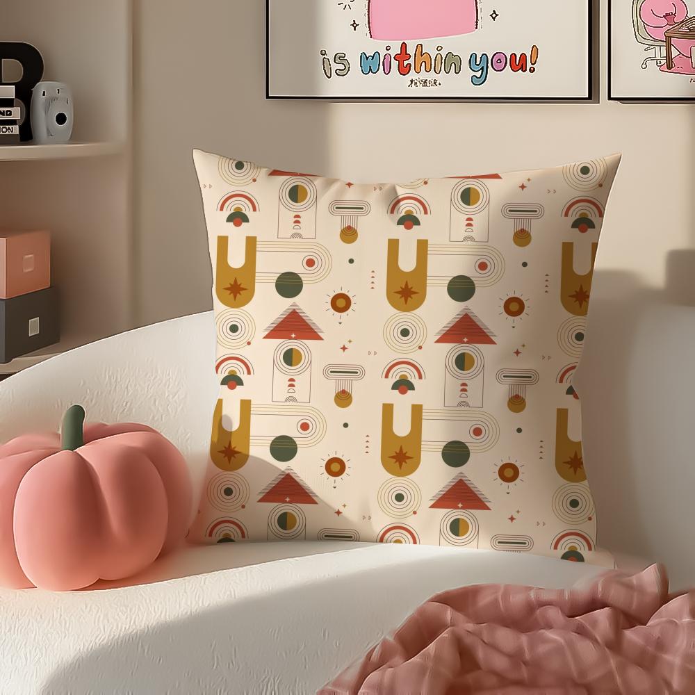 Warm Green Natural Art BBoho Plant Nordic Cushion Cover Pillowcase Short Plush Invisible zipper Room Sofa Cushion Cover 30X30cm