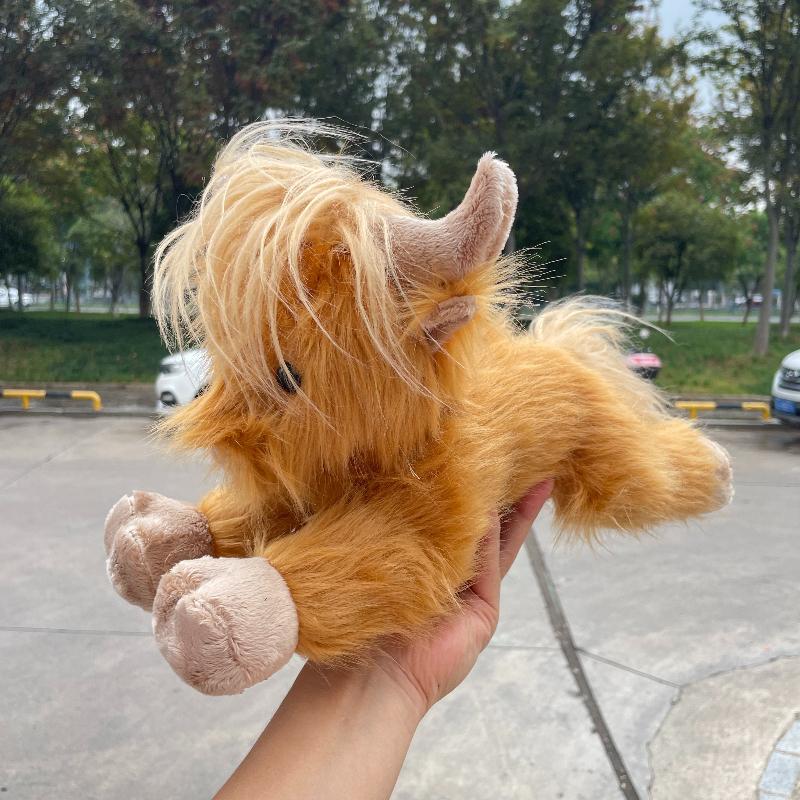 Cute Simulation Highland Cow Plush Toy Super Soft Highland Cattle Animal Plushie Doll Kawaii Christmas Gifts Toy Home Room Decor