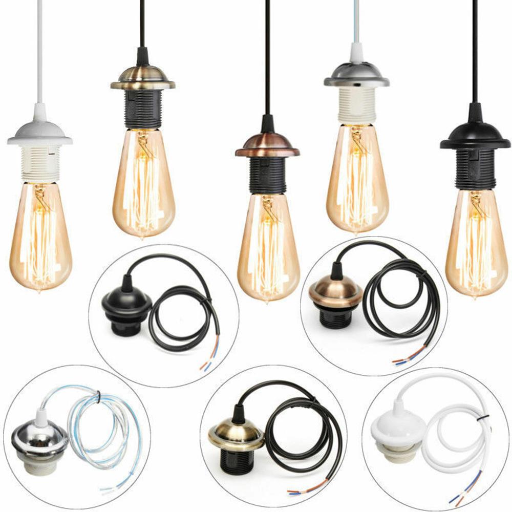 Home Decor Ceiling Light Vintage E27 Socket Lamp Base Bulb Holder Pendant Light