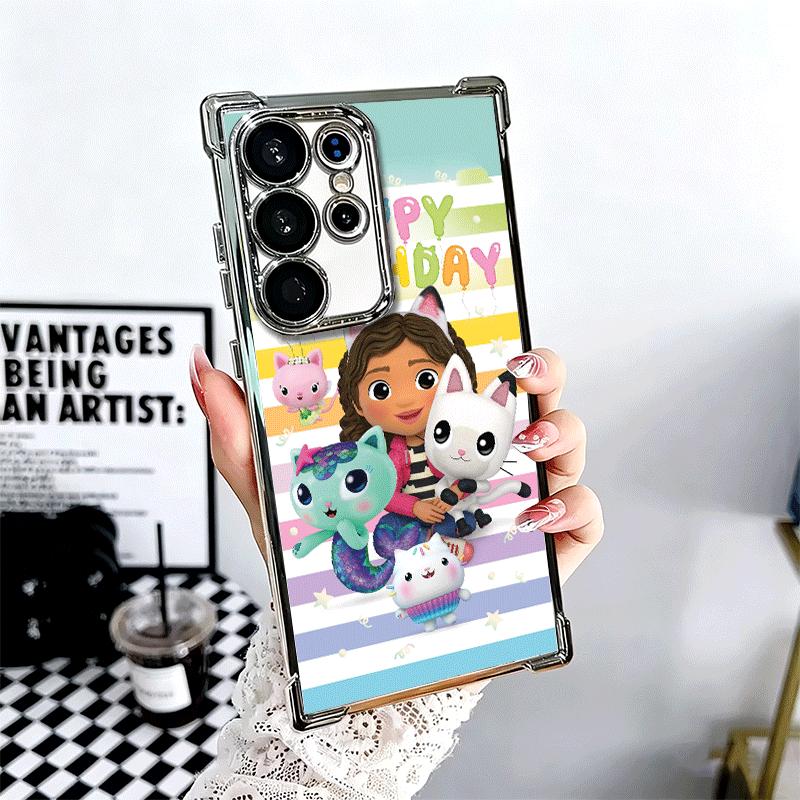 

G-Gabbys Dollhouse Cartoon Plating Phone Case For Samsung Galaxy S24 S25 FE S26 Edge S23 Ultra S22 S21 Plus S20 Anti-Fall Airaba Samsung S22 Plus