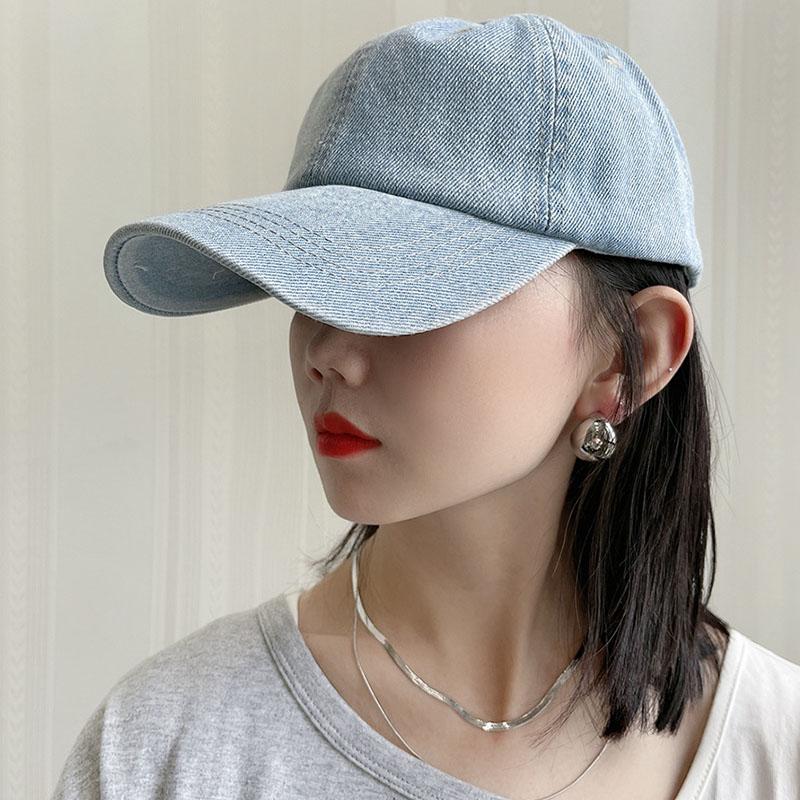 Unisexová džínsová snapback baseballová čiapka so šiltom - Y2K kórejský štýl pre otcov