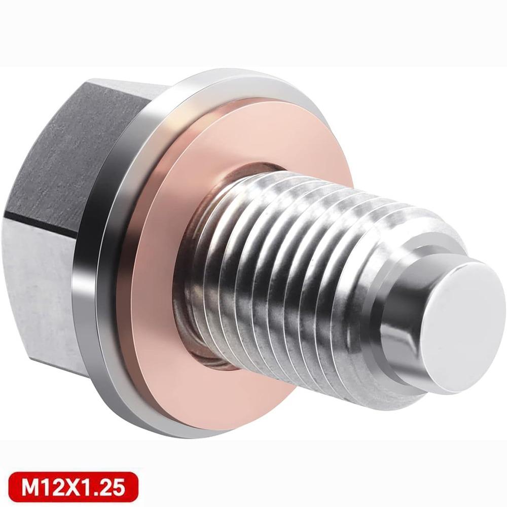 M12 M14 Oil Drain Plug Stainless Steel Crush Washer Gasket Reusable Oil Pan Bolt