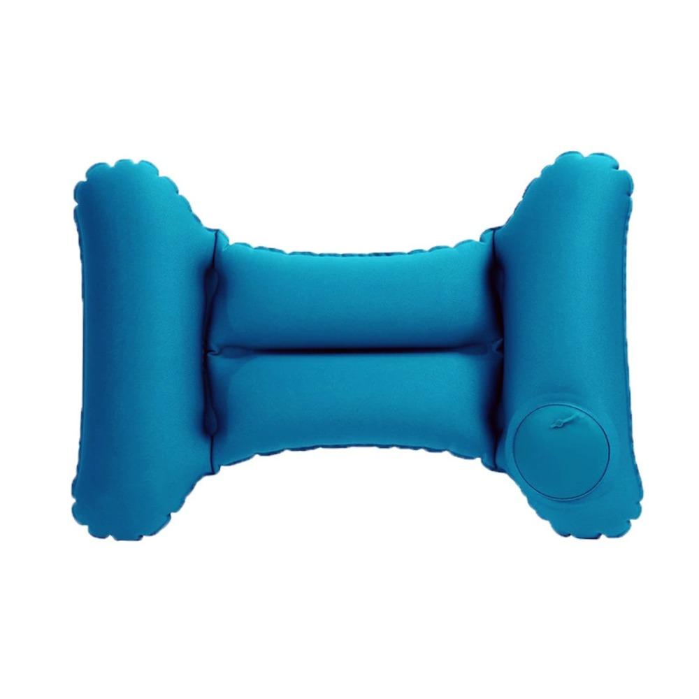 New Flocking PVC Inflation Lumbar Pillow H-type Inflatable Aircraft Lumbar Pad Grey Blue Nursing Waist Pillow Office