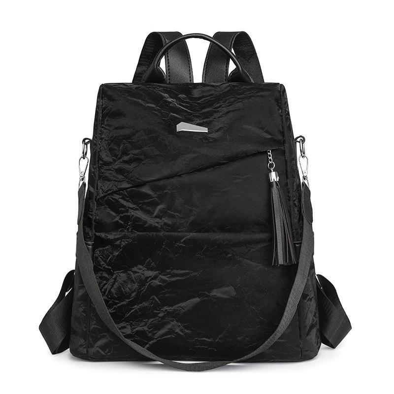 

Женский рюкзак против кражи из мягкой кожи, многоцелевой, большой вместимости, дорожный рюкзак, легкая сумка на плечо чёрный