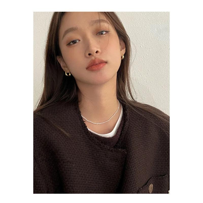 Irregular Geometric Element Ring Ear Buckle, Simple Smooth Earrings, Versatile Earrings With Ear Rings For Women