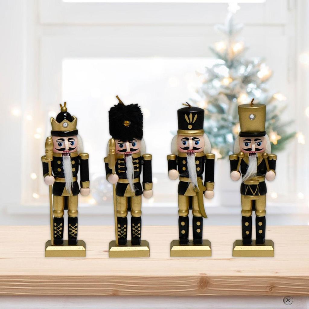 4x Christmas Nutcracker Hanging Ornaments Table Centerpiece Creative Nutcracker Figures Xmas Tree Decor for Festival Home Shelf