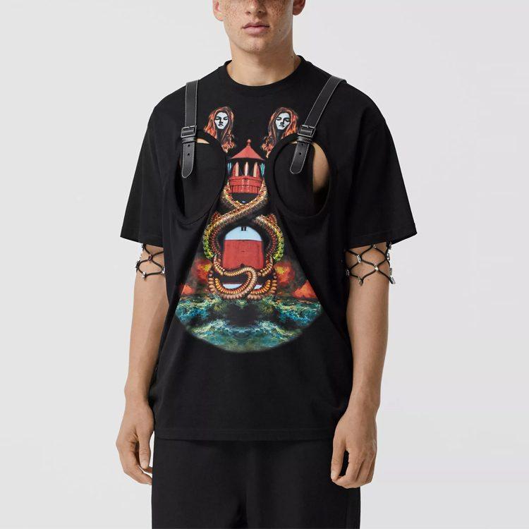 Burberry Mermaid Print Cut Out T Shirt 45675761