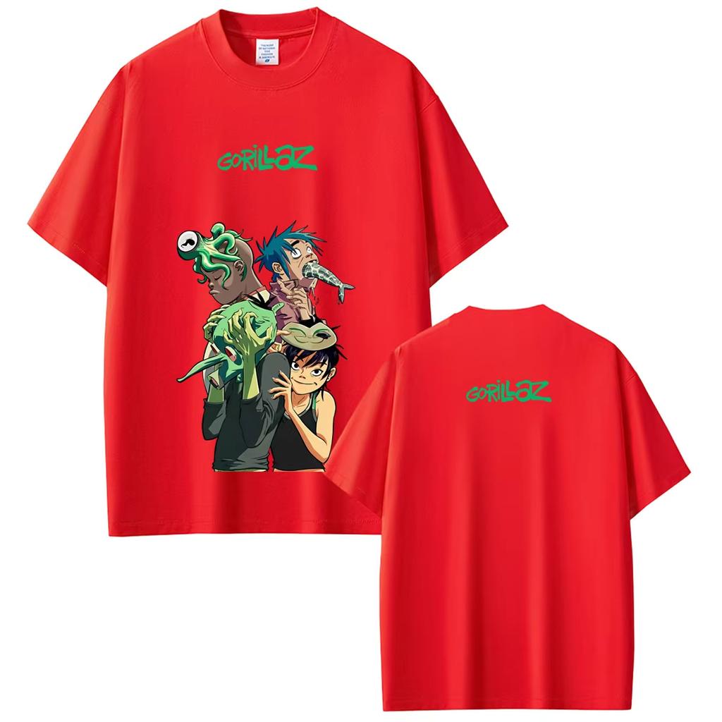 Rock Band Gorillaz Merch Tshirt Summer Unisex Women Fashion Hip Hop Fashion Streetwear Unisexs Gothic Punk T Shirts Tops