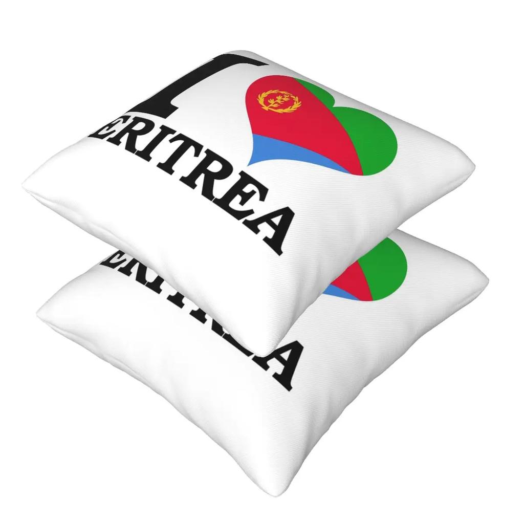 Vlag van Eritrea 2 Stuks Vierkante Kussensloop Kussenhoes Kussen Rits Decoratief Comfort Plaid Kussen Voor Huis Auto