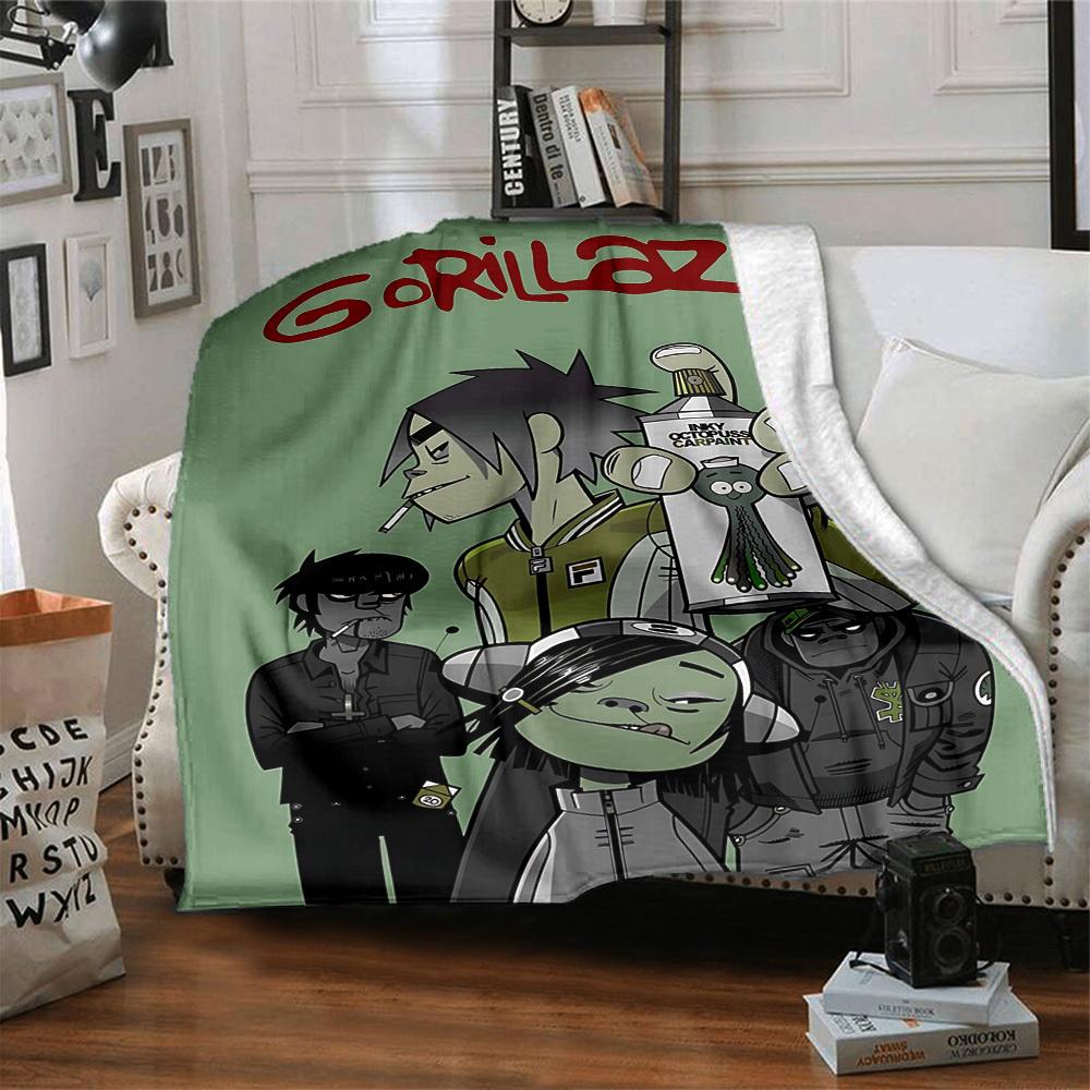 1pc Gorillaz Ink Throw Blanket Soft Flannel, Cozy All Season Polyester Perfect for Home, Office