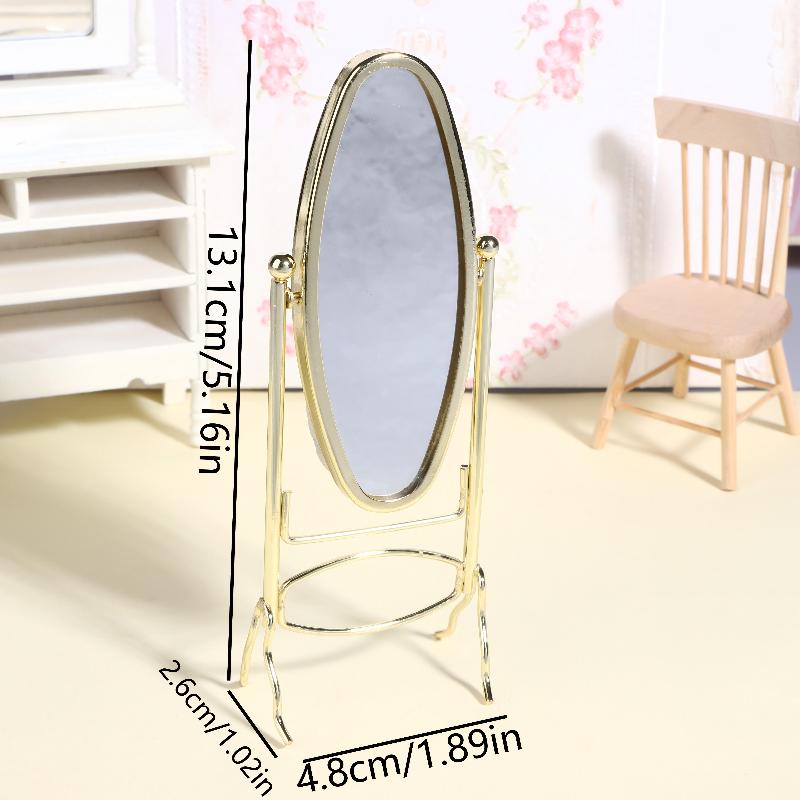 Miniature Dollhouse Dressing Mirror 112 Scale Vertical Mirror Home Decor for Kids Playhouse Room Accessory Realistic Replica