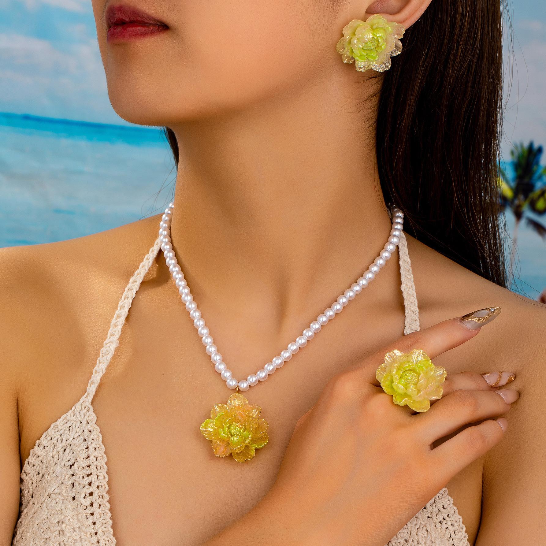 

Модный комплект ювелирных изделий ожерелье серьги кольцо для женщин дамы