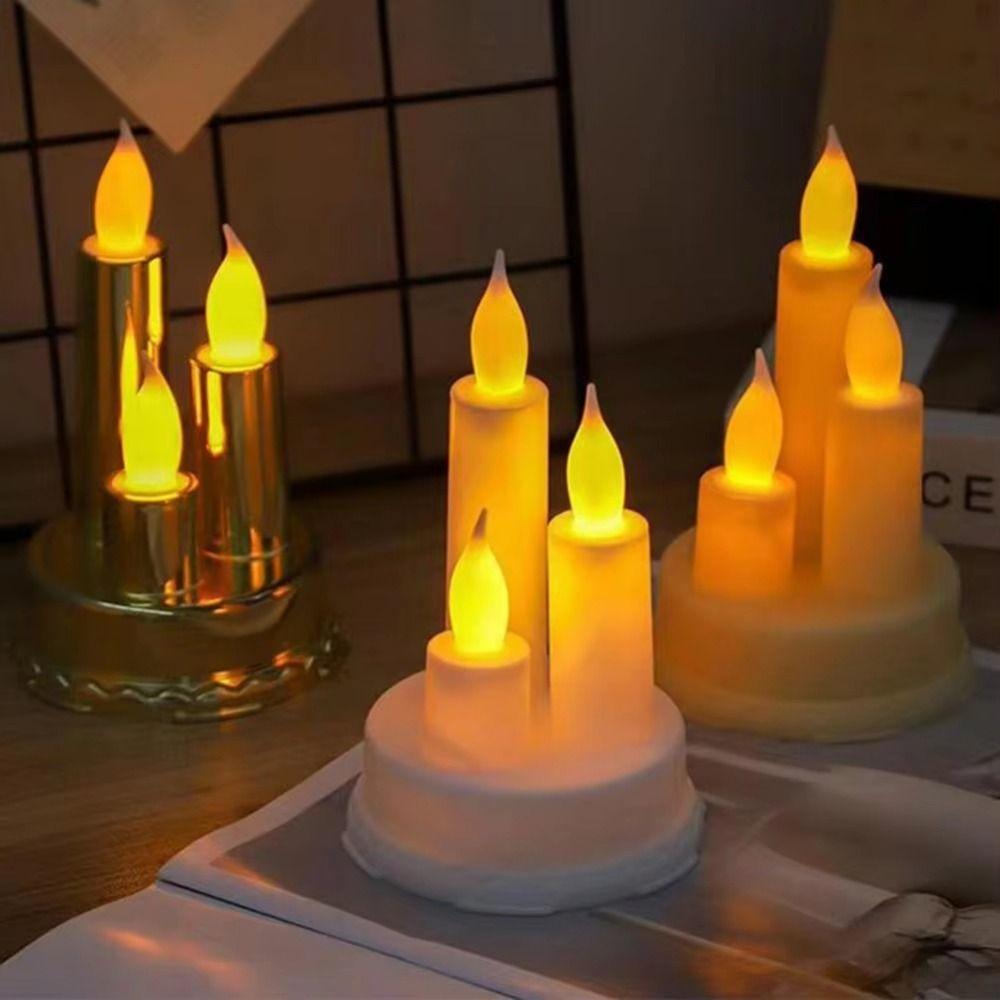 Flackerndes Elektronisches Kerzenlicht Spitzkerze Flammlose Säulenkerze Feiertagspartys