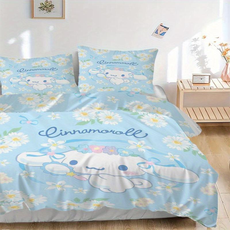 

3pcs Little Cuju Cinnamoroll Theme Quilt Set - Soft and Comfortable Bedroom, Guest Room and Dorm Decor Bedding Set 1 Quilt Cover + 2 Pillowc 135x200cm