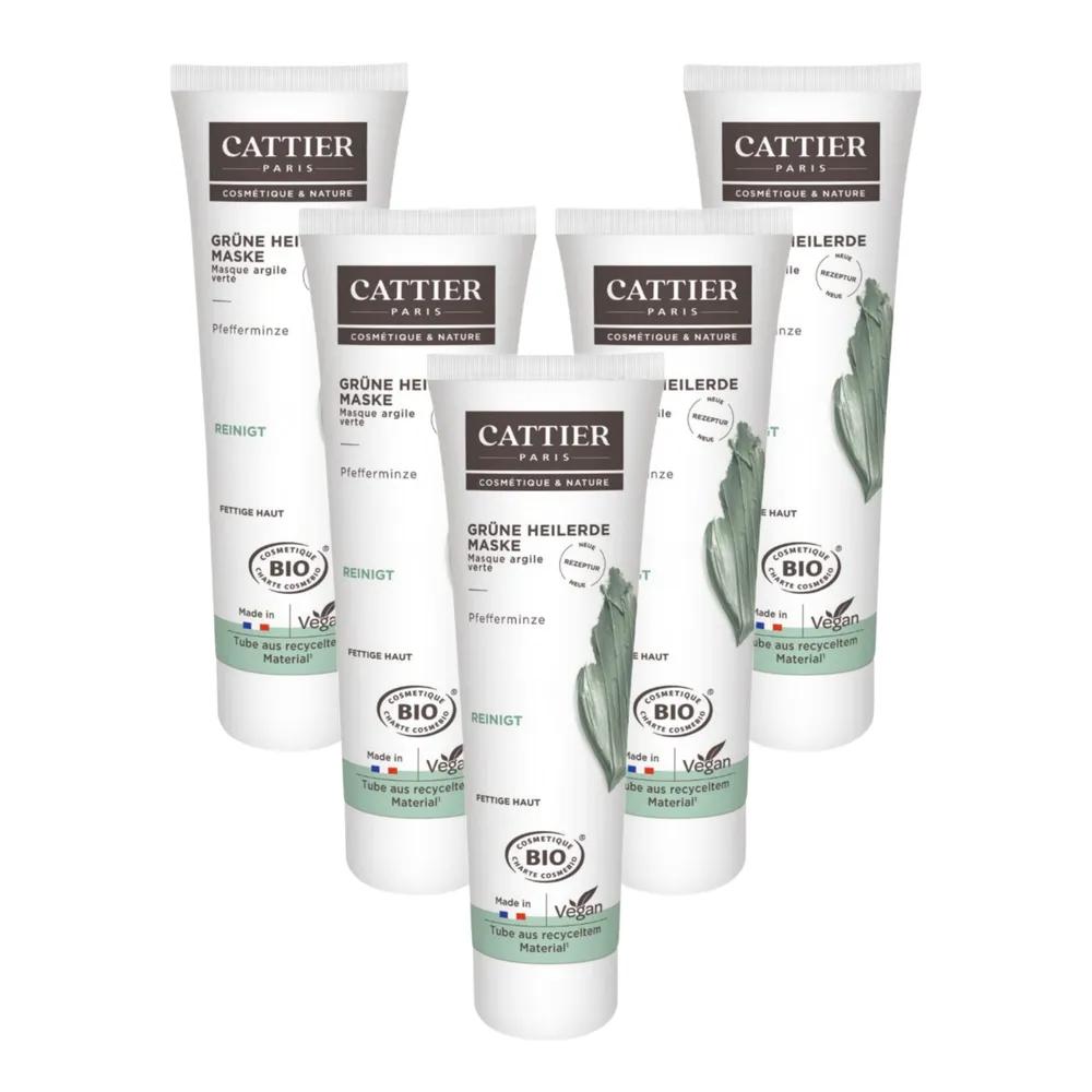 

CATTIER Paris Green Healing Clay Mask 100ml Set of 5 for Oily Skin