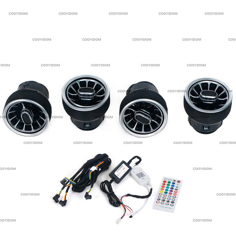 Car LED Front Dashboard AC Air Condition Vent Outlet Turbo Interior Trim For Suzuki Vitara 2016-2018