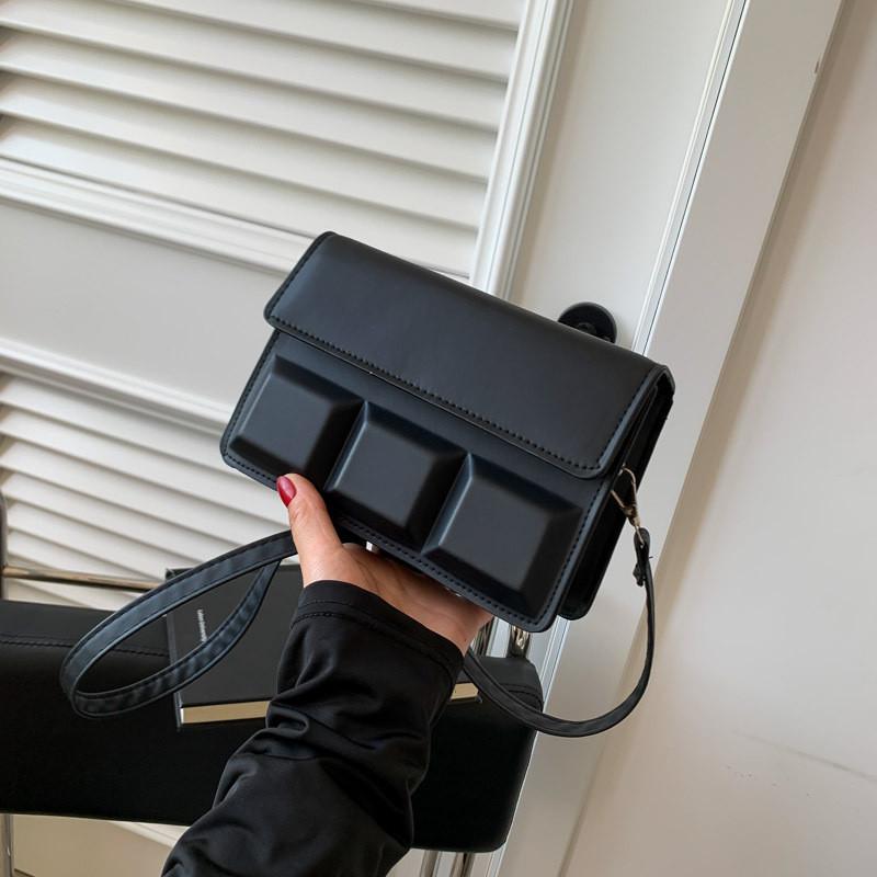 Trendy Casual Shoulder Bag For Women Stylish Simple Square Handbag In Black White Green And More