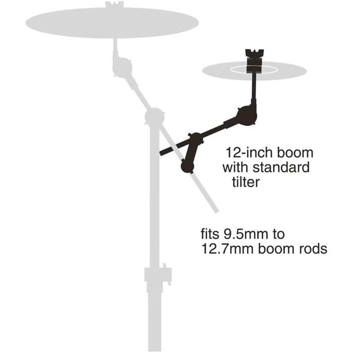 Bras de cymbale - GIBRALTAR - SC-CMBRA - 12" - Clamp robuste - Compatible tige 9,5–12,7 mm