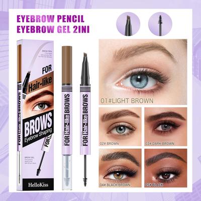 Waterproof Eyebrow Pencil 2in1 Liquid Gel Pen Long Lasting Cream Makeup Kit Four Claw Double End Natural Eyebrow Pencil