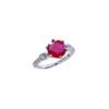 Jewelry Simulation Two Carat Ruby Sapphire Six-Claw Ring Light Luxury Emerald Treasure Ring