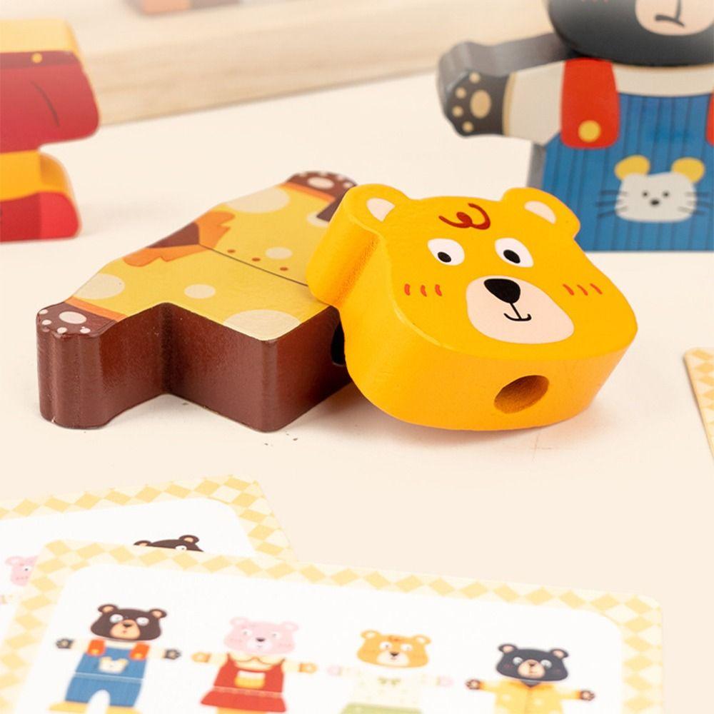 Creative Wooden Stacking Block Colorful Montessori Educational Toys Cognitive Development