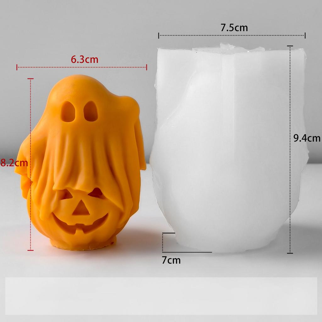 Halloween Candle Mold Elastic 3d Pumpkin Silicone Mold Aroma Candle Mold Reusable For Plaster Decorations Resin Ornaments
