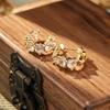 Love Zircon Gold Earrings Light Luxury Elegant Sweet Cool Personalized Fashion Earrings For Women