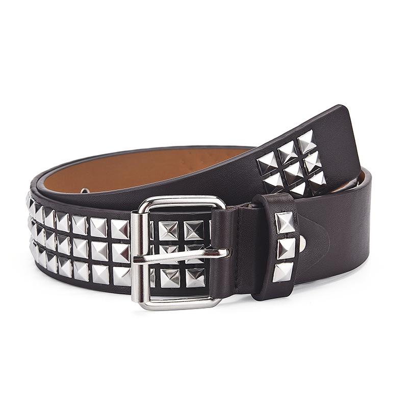 Unisex Punk Rock Y2K Rivet Belt – European & American Fashion in Heavy Metal Style