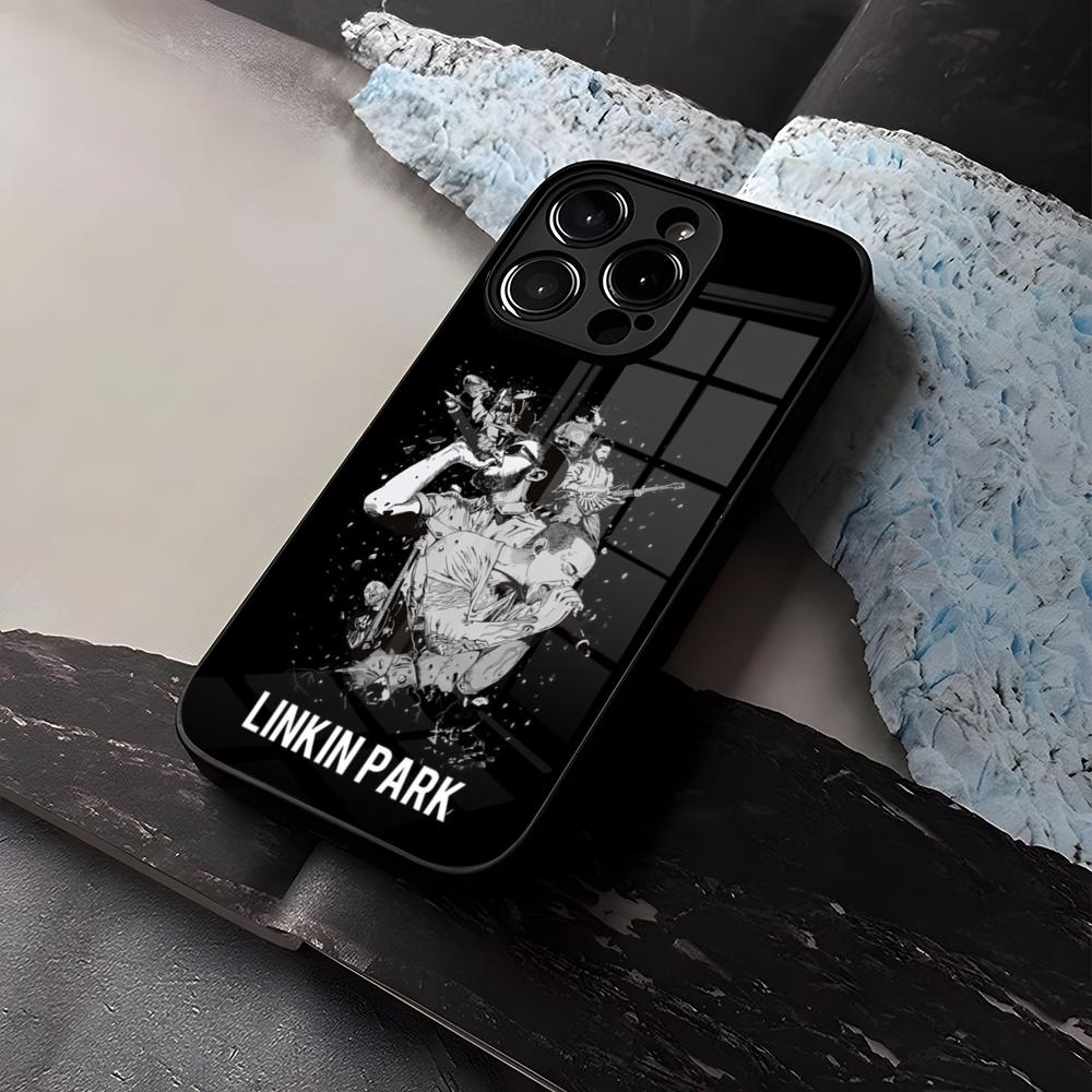 

L-LinkinS Rock P-Park Phone Case Tempered Glass For IPhone 16 13 14 12 15 11 Pro Max Plus Mini X XR SE2020 Coque iPhone 11
