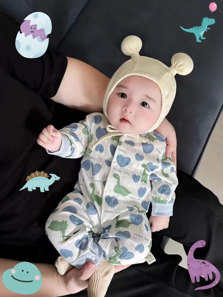 Baby Clothes for Boys and Long Sleeve Front Baby Outing Cute Dinosaur Size 80 [YIN OON] Girls, Rompers, Coveralls, Opening, Cotton, Clothes,